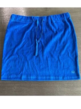 Juicy Couture Blue Tracksuit Skirt Velour Bright Blue XL